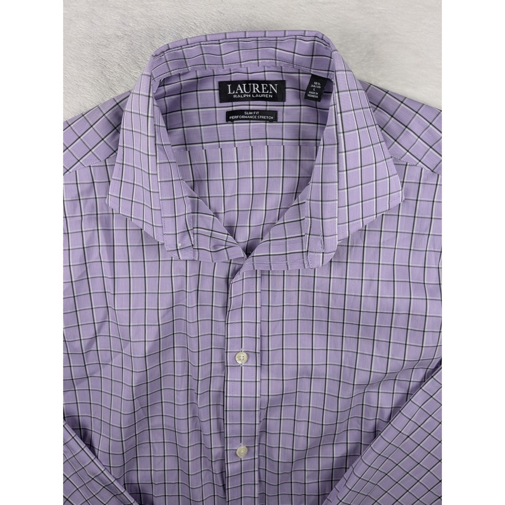 Lauren Ralph Lauren Mens Dress Shirt 16.5 34/35 Slim Fit Performance Stretch